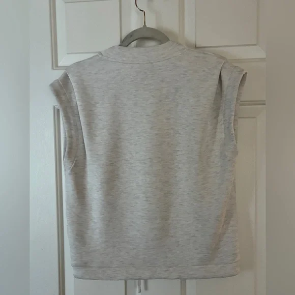 Varley Ivory Marl Double Soft Women's Otis Sleeveless Sweatshirt Sz XS - Picture 10 of 14